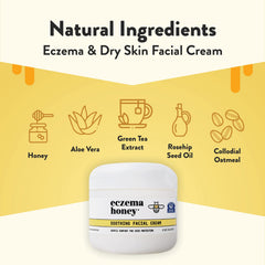 Eczema Honey soothing facial cream application demonstrating ease of use.