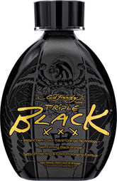 Ed Hardy Black XXX instant dark tanning lotion bottle promises deep bronze color and glow.