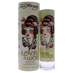 ED HARDY Love & Luck EDP bottle on display for confident day-to-night wear.