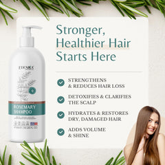 Close-up of Edenika bottle pump highlighting organic, sulfate-free care for healthy scalp