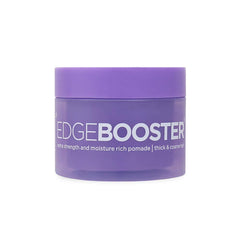 Edge Booster Style Factor pomade applied by hands for strong, flexible hold on thick hair.