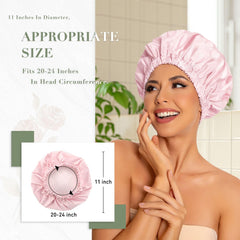 Edoneery large cap covers long hair and braids for splash free washing.