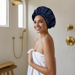 Edoneery reusable shower cap folded portable demonstrates travel-friendly design saving space