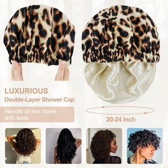 Edoneery waterproof shower cap with elastic band for secure fit
