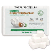 EDSRDRUS 2lb unscented glycerin soap base block for DIY melt-and-pour projects