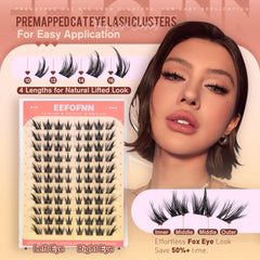 Eefofnn eyelash clusters 12-18mm lengths showcase natural lift for most eyes