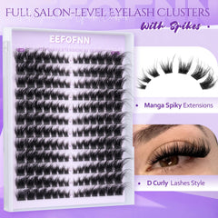Eefofnn fluffy lash clusters cat-eye style close-up for bold, wearable definition