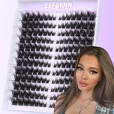 Eefofnn full lash clusters D curl close-up for natural lift and volume