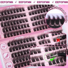 Eefofnn lash clusters 8-16mm lengths for versatile styles