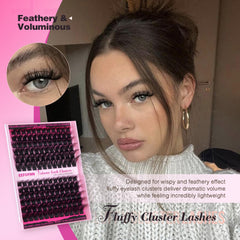 Eefofnn volume lash clusters 10mm for balanced everyday lashes.