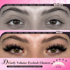 Eefofnn volume lash clusters 12mm for a soft cat-eye enhancement.