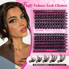 Eefofnn volume lash clusters 8mm for natural daytime fullness.