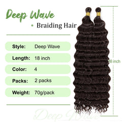 EERYA deep wave crochet hair 18-inch close-up highlights bouncy texture