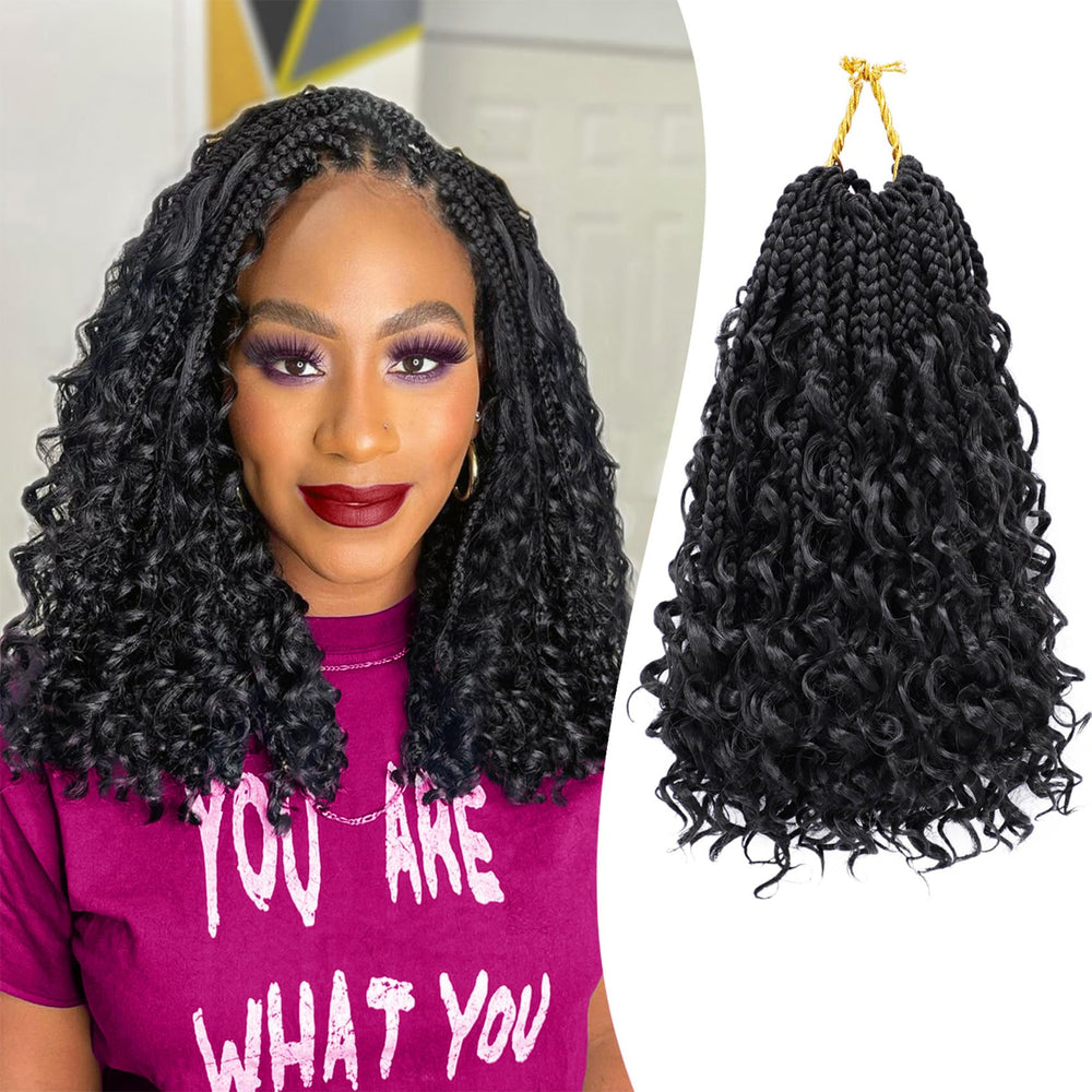 EERYA Goddess Box Braids front view in 1B for everyday wear.
