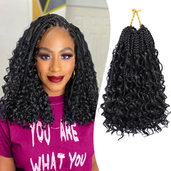 EERYA Goddess Box Braids front view in 1B for everyday wear.