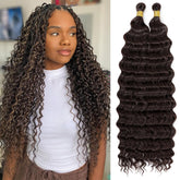 EERYA long curly braiding hair 18-inch close-up shows soft natural texture for protective style