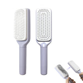 Effortless Self-Cleaning Anti-Static Hair Brush front view for quick, clean grooming on the go.
