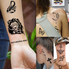 EGMBGM death skull tattoo sheets provide striking designs for costumes and photo ops.