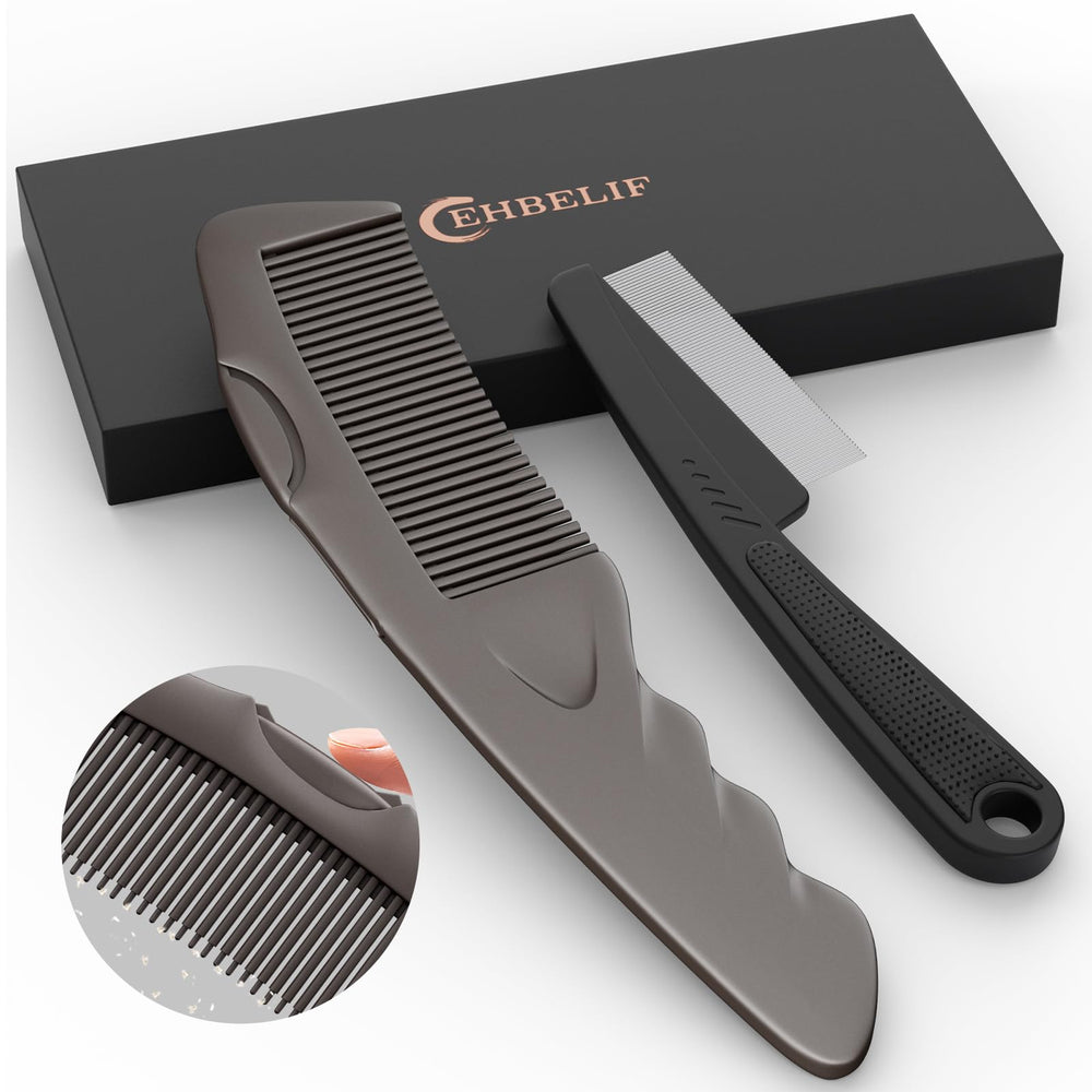 EHBELIF dandruff comb 2pc set in box, ready gift for scalp care