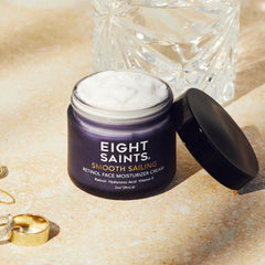 Eight Saints hyaluronic acid ingredient highlights moisture retention for plump skin.