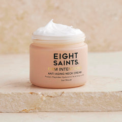 Eight Saints protein peptides graphic indicates collagen-supporting formula for improved skin elasticity