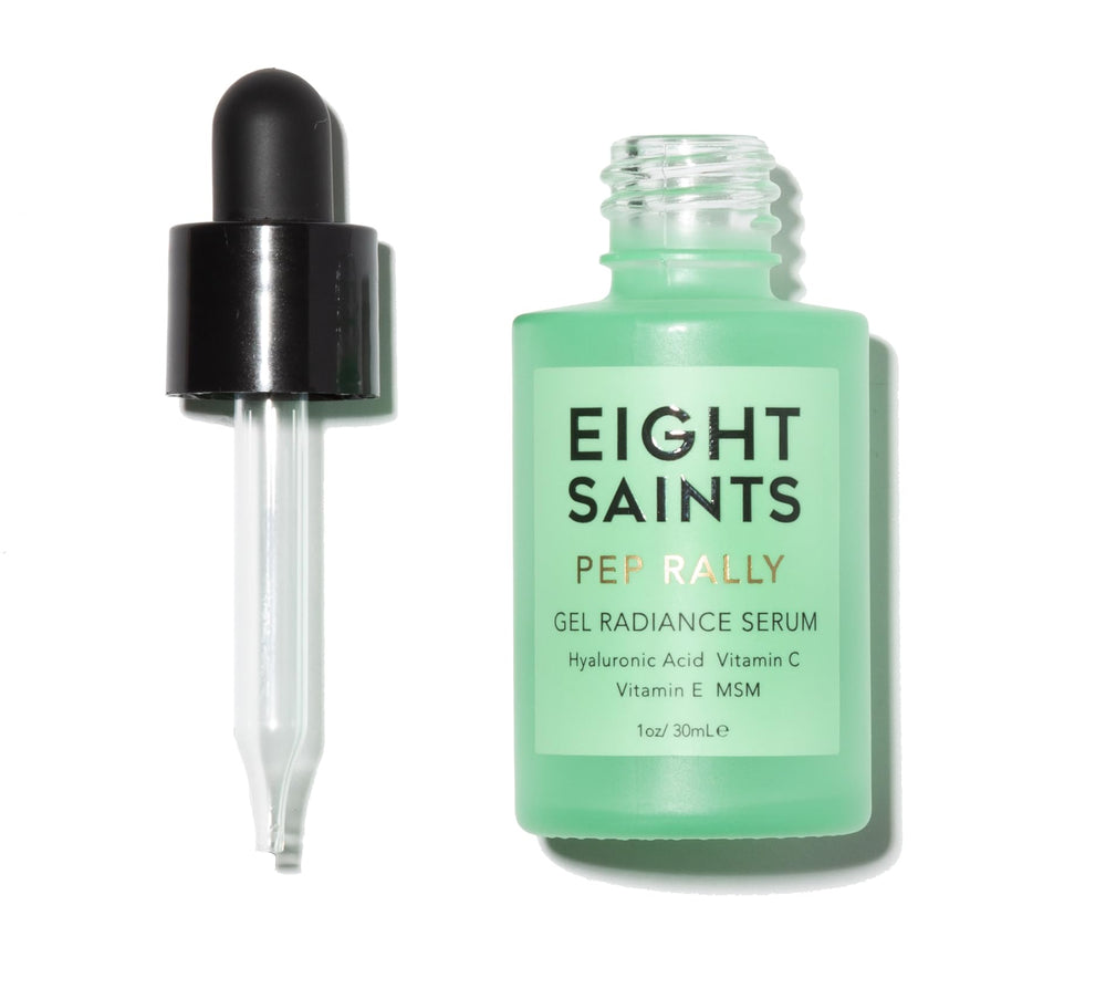 Eight Saints hyaluronic-acid serum pump delivering quick hydration for a refreshed complexion.