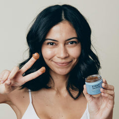 Eight Saints Zen Out Of Ten bamboo detox face scrub cranberry seed detail for antioxidant support