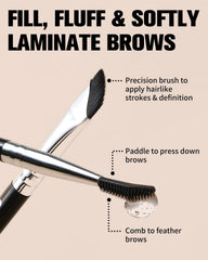 EIGSHOW dual-ended brow brush curved head delivers soft blending for fuller-looking arches