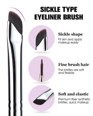 EIGSHOW Eyeliner Brush E865 Purple closeup demonstrates brow shaping versatility.
