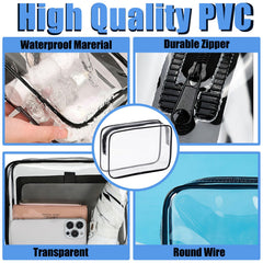 Eilyliafe waterproof clear toiletry bag with zipper keeps items protected