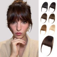 EINAEY clip-in bangs close-up shows 100% real hair and natural texture