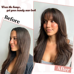 EINAEY clip-in bangs demonstrates quick transformation in seconds