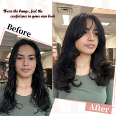 EINAEY Clip-In Bangs curved French-bangs illustrate flattering fringe for everyday style.