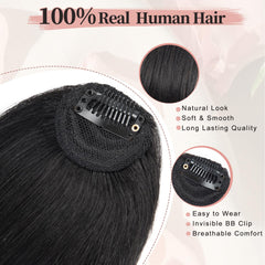 EINAEY Clip-In Bangs invisible clips provide secure, natural-looking attachment.