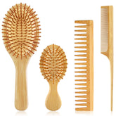 EKONAER bamboo hair brush big paddle close-up with scalp-massage feel
