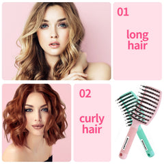 EKONAER detangling brush boar bristle closeup promotes natural oils for healthier hair