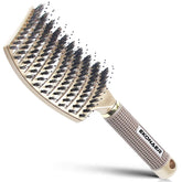 EKONAER detangling brush boar bristle closeup promotes natural scalp oils for shiny hair
