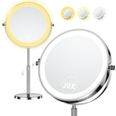 Elasound 9-inch makeup mirror with LED lights front view for clear makeup