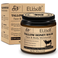 ELBBUB Whipped Tallow Cream jar closeup showing rich hydration for dry skin.