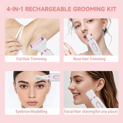 Electric Shaver 4in1 head closeup showing precise trimming capabilities