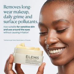 ELEMIS waterproof makeup remover action removing mascara without irritation
