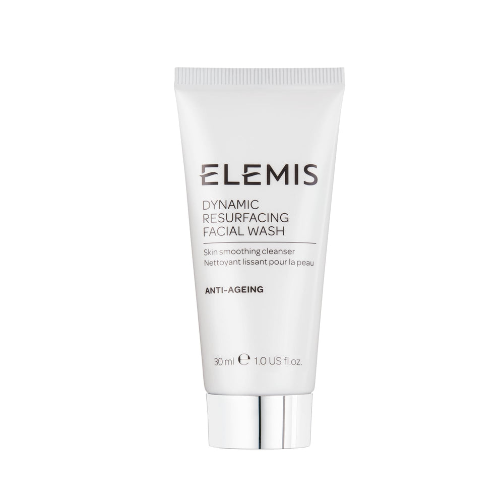 ELEMIS Dynamic Resurfacing Facial Wash travel-size bottle for on-the-go cleansing and refreshed skin.