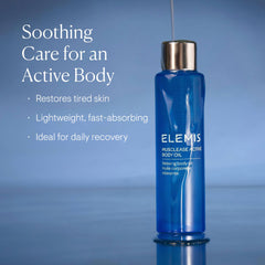 ELEMIS Musclease oil pour shows fast absorbing post workout care.