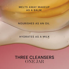 Warm pea-sized amount of ELEMIS Pro-Collagen Black Cherry Cleansing Balm between palms.