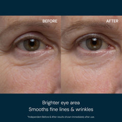 ELEMIS Pro-Collagen Eye Revive Mask application gel demonstrates cooling texture for depuffed eyes.