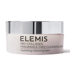 ELEMIS Pro-Collagen fragrance-free cleansing balm jar close-up shows soothing texture for gentle cleansing