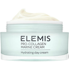 ELEMIS Pro-Collagen Marine Cream tube close-up highlighting hydration for dry skin