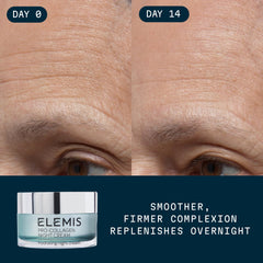 ELEMIS Pro-Collagen Night Cream jar with massage demonstrating velvety texture for evening ritual