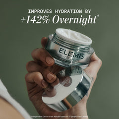 ELEMIS Pro-Collagen Night Cream texture on skin showing plumping hydration overnight