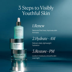 Elemis Pro-Collagen Overnight Matrix application on skin delivers nightly renewal.